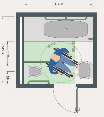 Grundriss barrierefreies Bad